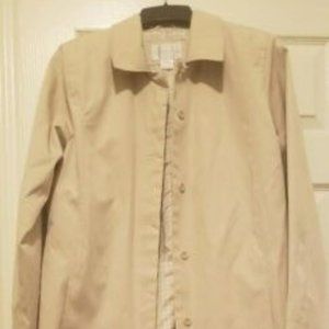 Worthington Beige Solid Women's Trench Coat Size M